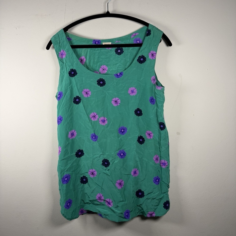 VTG 90s 100% Silk Floral Danity Sleeveless‎ Top OS Cottagecore Daisy's Tank Soft